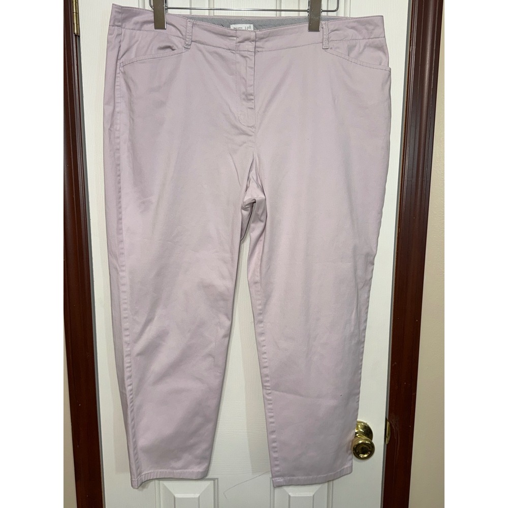 J.Jill Live-In Chino Petite‎ Lavender Purple Cropped Pants Women's Size 18